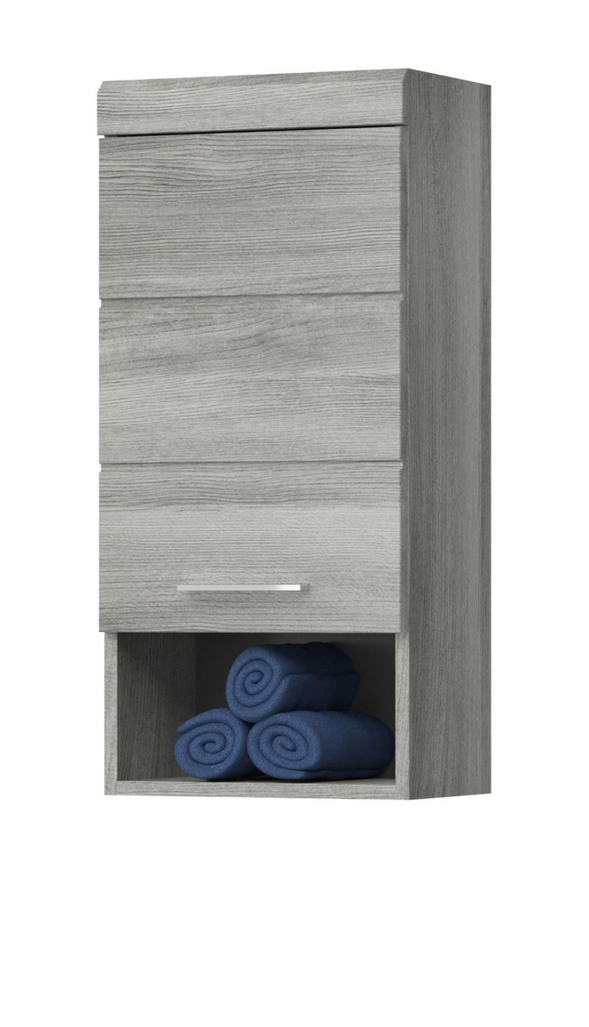 HÄNGESCHRANK grau Rauchsilber 37 cm, Badschrank Türanschlag wechselbar - Silberfarben/Grau, Holzwerkstoff/Kunststoff (37/79/24cm) - Inn.Furn