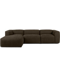 ECKMODULSOFA-LINKS BUFFO mit extrem weicher und bequemer Sitzfläche, Gewebestoff, braun - Braun, Textil (297/180cm) - KONSIMO®