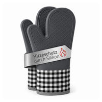 SILIKON Ofenhandschuh 2er Pack - Grau - Grau, Kunststoff (18/29cm)