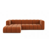 ECKSOFA L-Form Grand L 287 cm, Veloursstoff Salvador, Braun, Links - Braun, Holz (287/179cm) - Kaiser Möbel