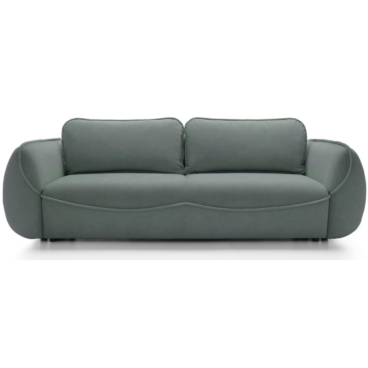 3-SITZER SOFA Cutie Salbei Easy-Clean-Velours - Schwarz/Hellgrün, Textil (257/90/114cm) - Selsey