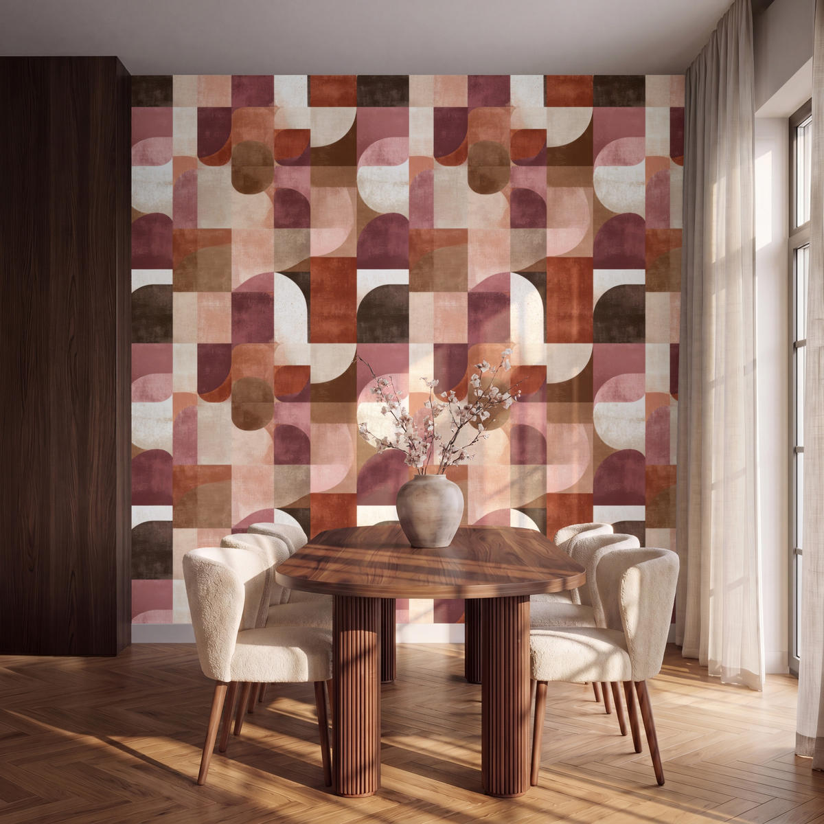 TAPETE - Geometrie - Modern - Retro - 280x280 cm - Multicolor, Papier (280/280cm) - OnlyWow