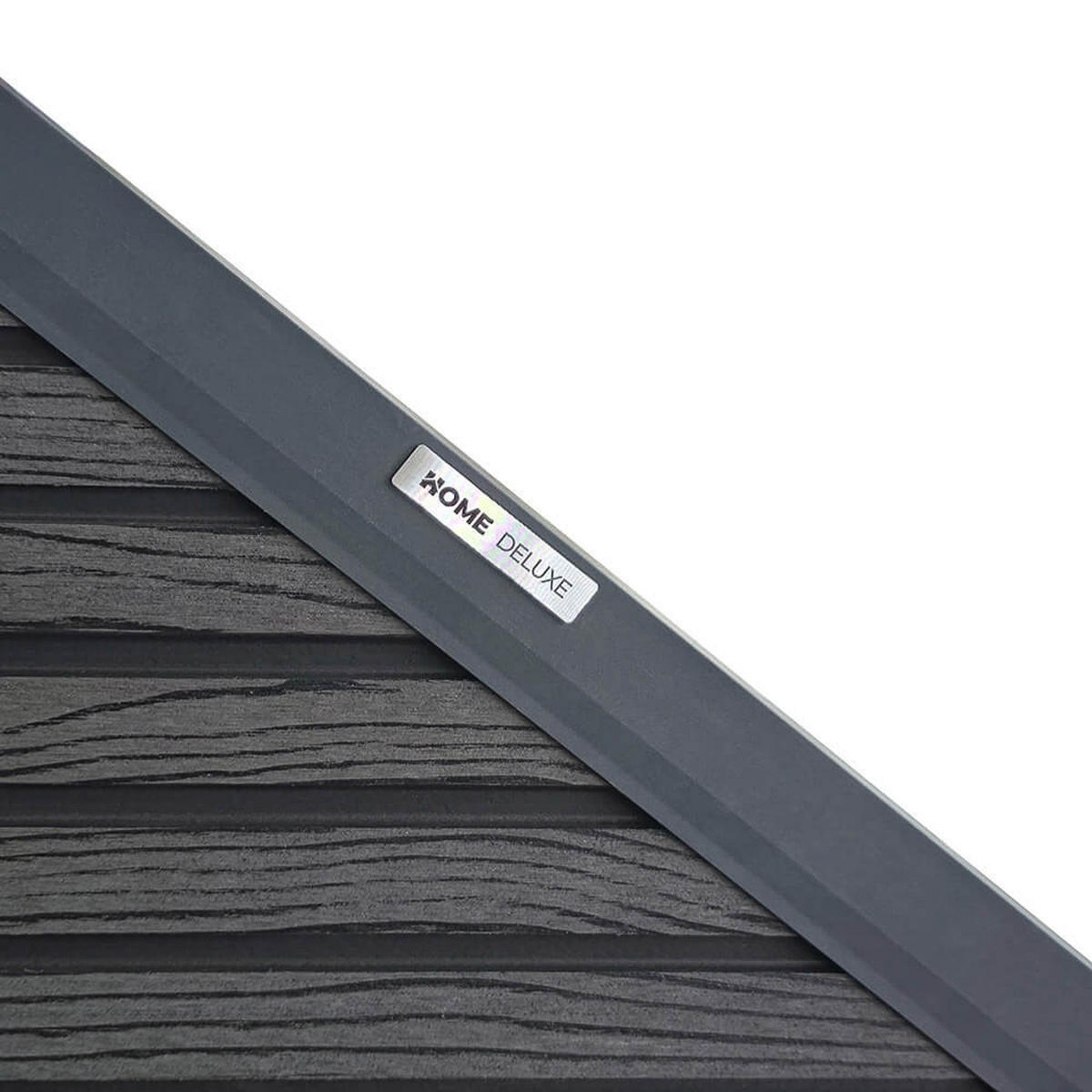 WPC Sichtschutzzaun Schrägelement CALLADO PREMIUM Horizontale Paneele - Höhe: 185 cm - Anthrazit, Kunststoff (95/185cm) - Home Deluxe