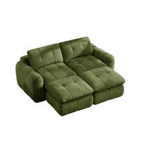 SOFA 194/160/68 cm in Grün mit Chenille-Bezug und ohne Montage - Grün, Textil (160/68/194cm) - Flora Grace