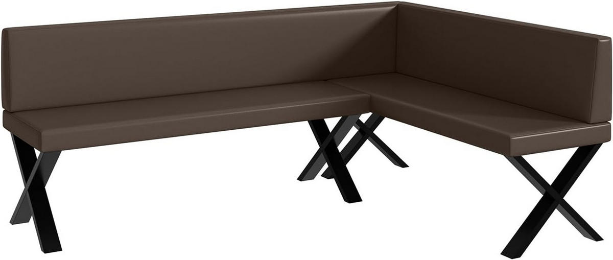 ECKBANK TONI_X - Braun, Leder (142/196cm) - Meblini