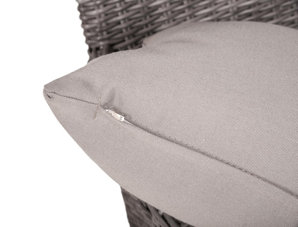 GARTENSTUHL Urban mit Hocker Relaxsessel - Grau, Kunststoff (155/90/70cm) - DELUKE