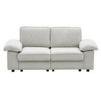 2-SITZER 201/91/89 cm cremeweiß aus Polyester Sperrholz und Massivholz mit Stauraum - Creme, Textil (91/89/201cm) - OKWISH