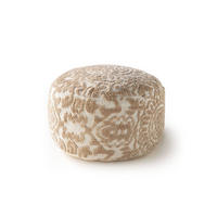 POUF Elias Beige 55x55x30 cm - Beige, Textil (55/30/55cm) - KUNSTLOFT