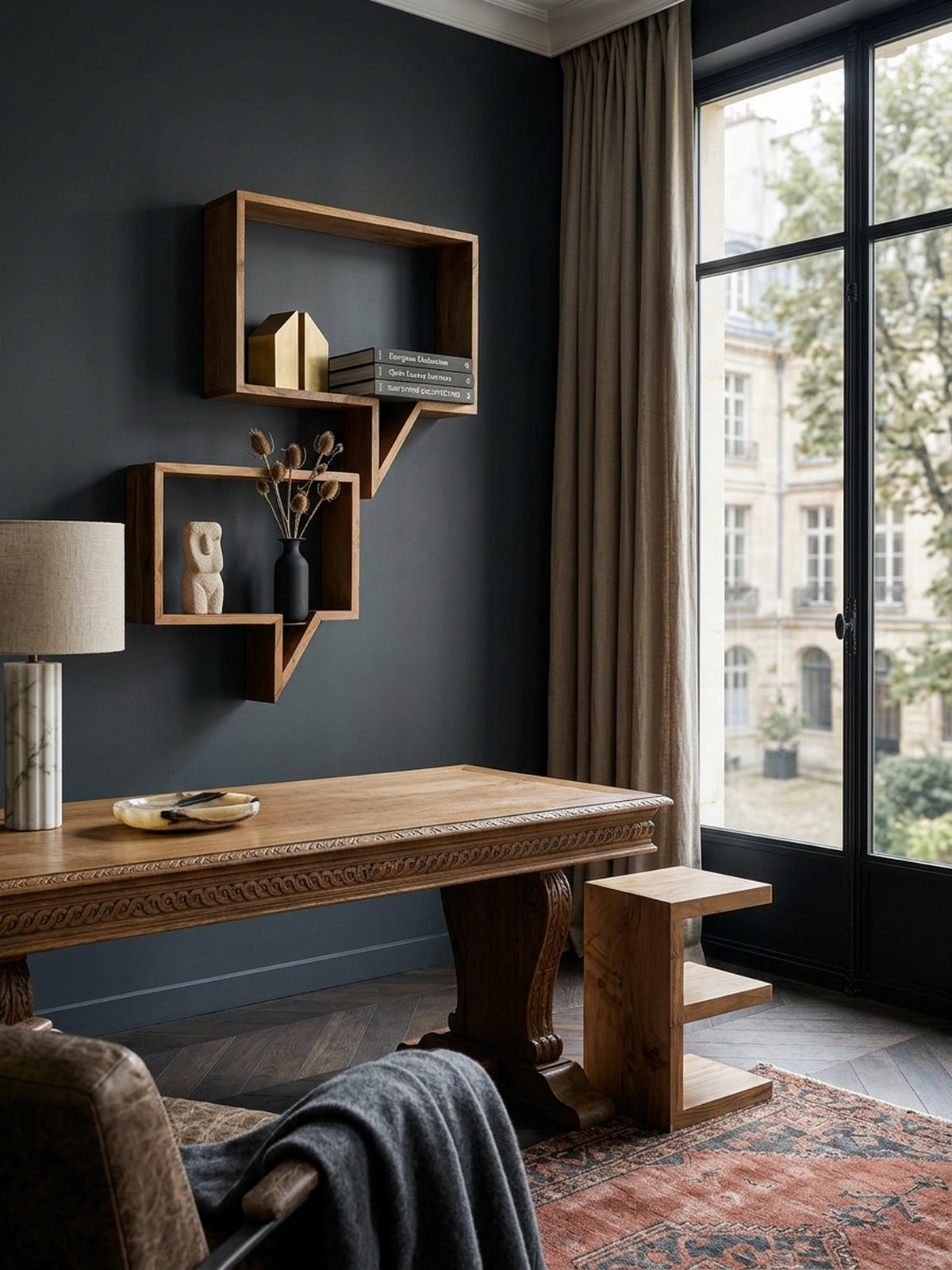 WANDREGAL Set NAKO Massivholz Zeitungsablage, Beige 50x13x49 cm - Beige, Holz (50/49/13cm) - KADIMA DESIGN