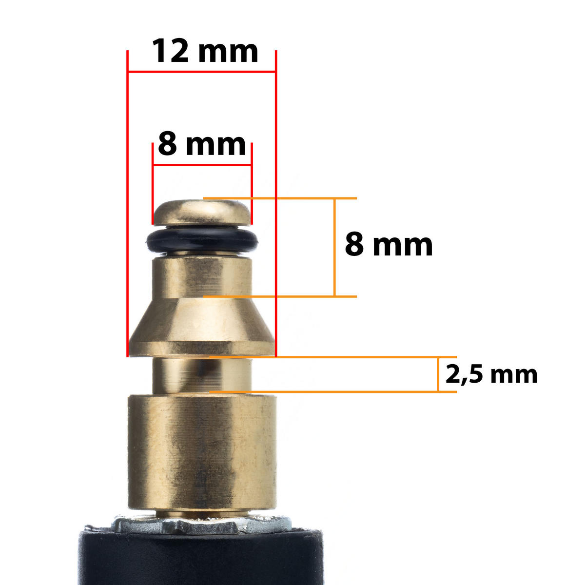 SCHLAUCH HOCHDRUCK, 10 m, Druck 200 bar, Temp. 60 °C, Schnellkupplung, PVC-Außenschicht - Multicolor, Kunststoff/Metall (28/6/28cm)