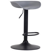 BARHOCKER Anna, Gestell schwarz, Kunststoff Grau - Schwarz/Grau, Kunststoff/Textil (52/77/43cm) - TPFLiving