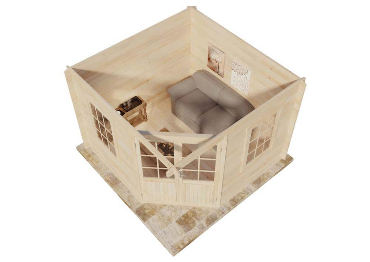 GARTENHAUS Holz Monica - Naturfarben, Holz (320/266/320cm) - Alpholz