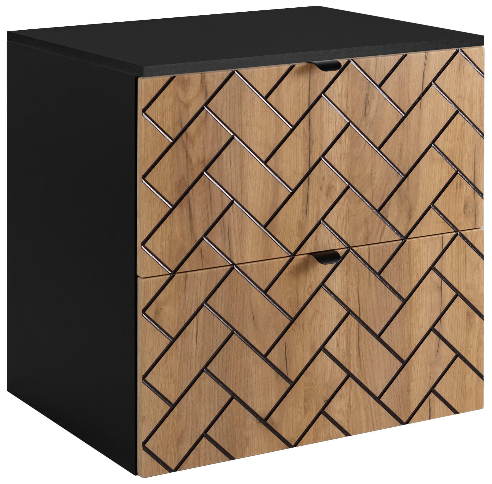 WASCHBECKUNTERSCHRANK TREND Eiche/Schwarz 60/46/60 cm - Schwarz, Holzwerkstoff (60/60/46cm) - Rodan