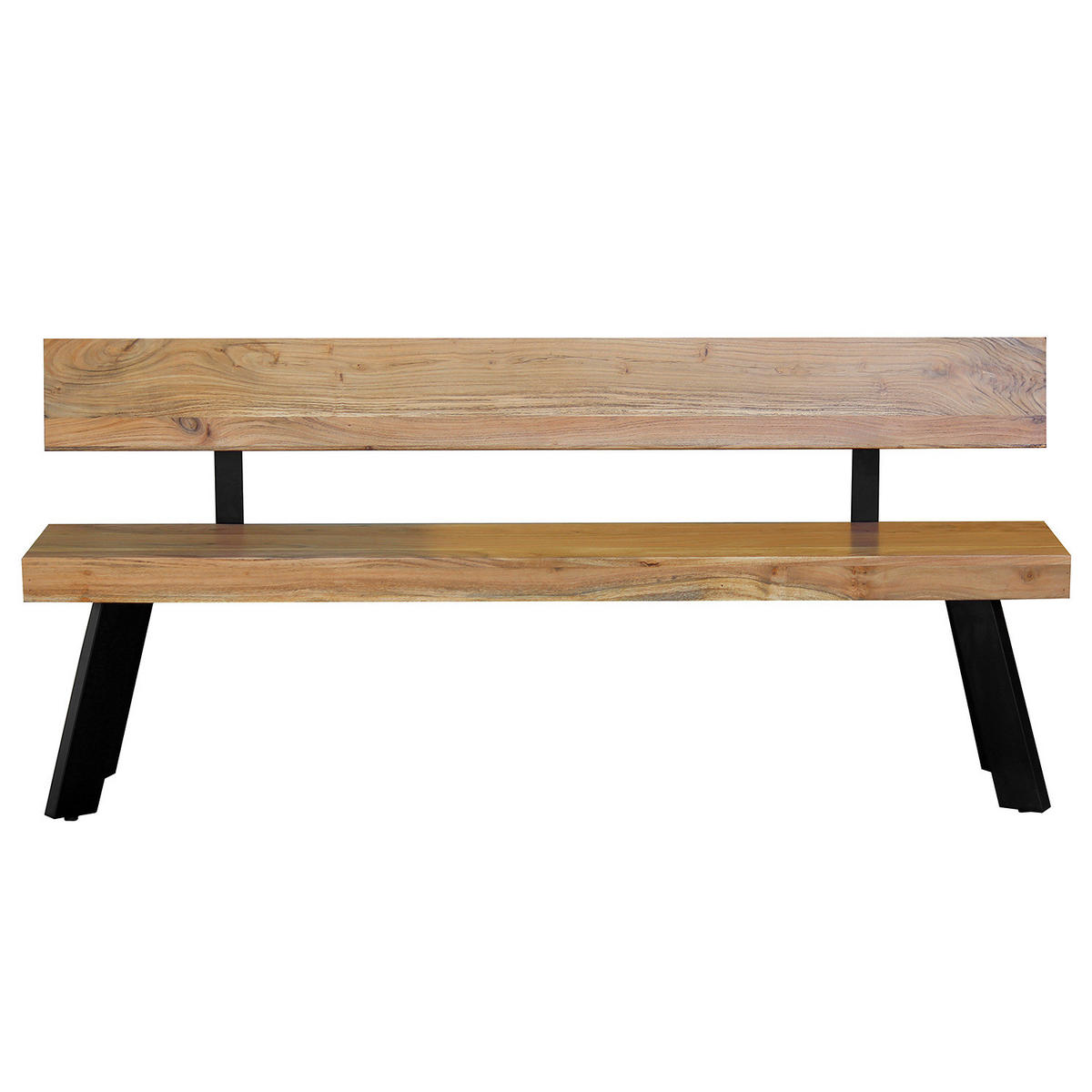 SITZBANK - Akazie massiv / Eisen - Akaziefarben, Holz (178/80/38cm) - home24