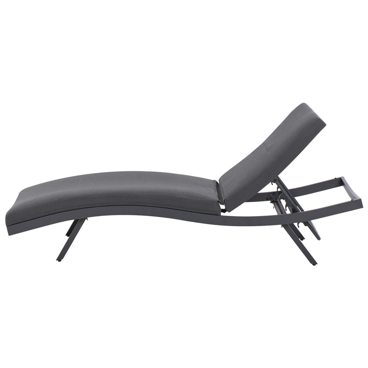 SONNENLIEGE mit Kissen Dunkelgrau Amelia - Graphitfarben, Textil (65/31/199cm)