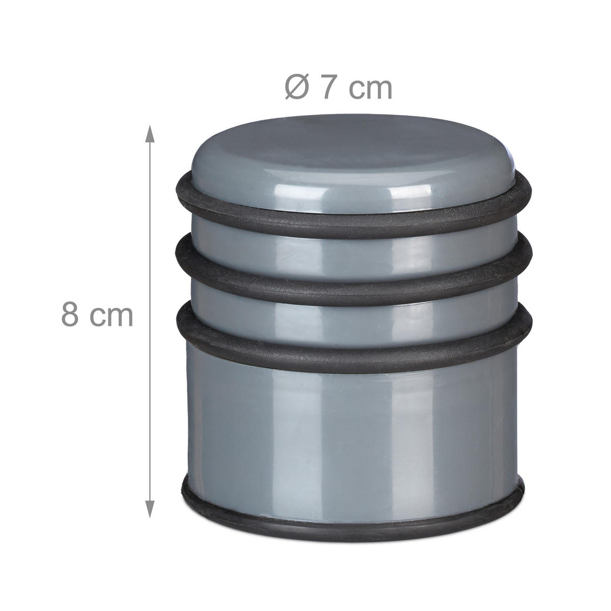 DÖRRSTOPP mörkgrå plast gummi 8x7 cm - Antracit, Plast (7/7cm) - Relaxdays