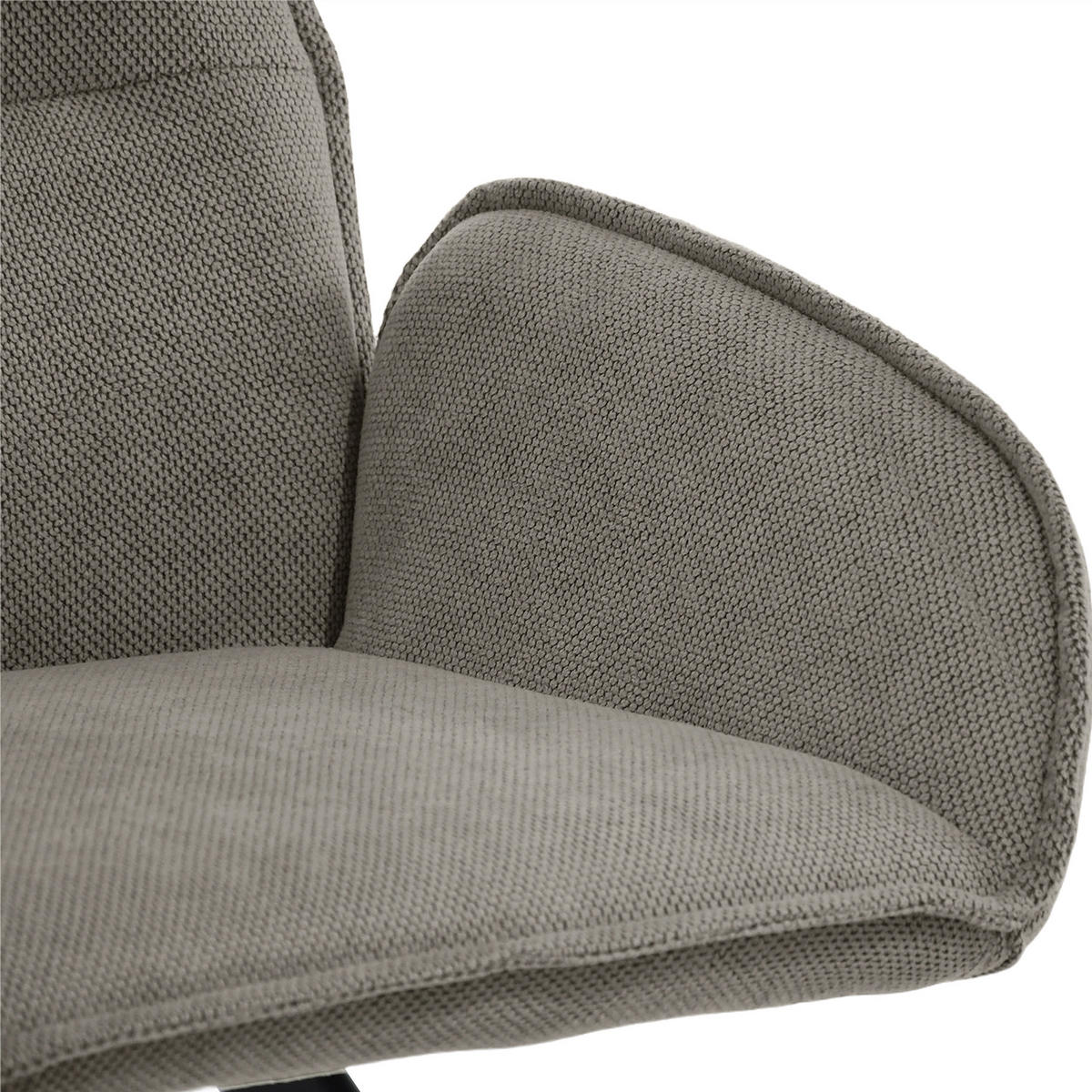 DREHSTUHL Zerra im Geflechtstoff mit Metallbeinen, Dunkelbeige - Schwarz/Cappuccino, Metall (55/87/46cm) - Beautysofa