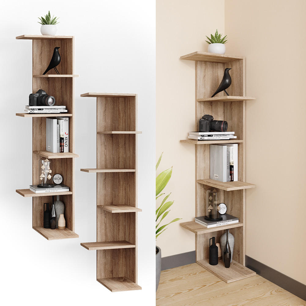 ECKREGAL Tera Sonoma 37 x 140.1 cm - Sonoma Eiche, Holzwerkstoff (37/140.1/37cm) - Vicco