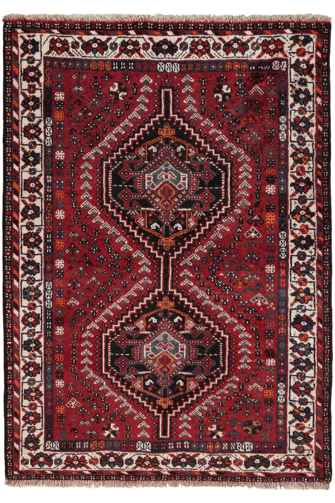 ORIENTTEPPICH handgeknüpft Gashgai Rot 151/107 cm Schurwolle - Rot, Textil (107/151cm) - Looma