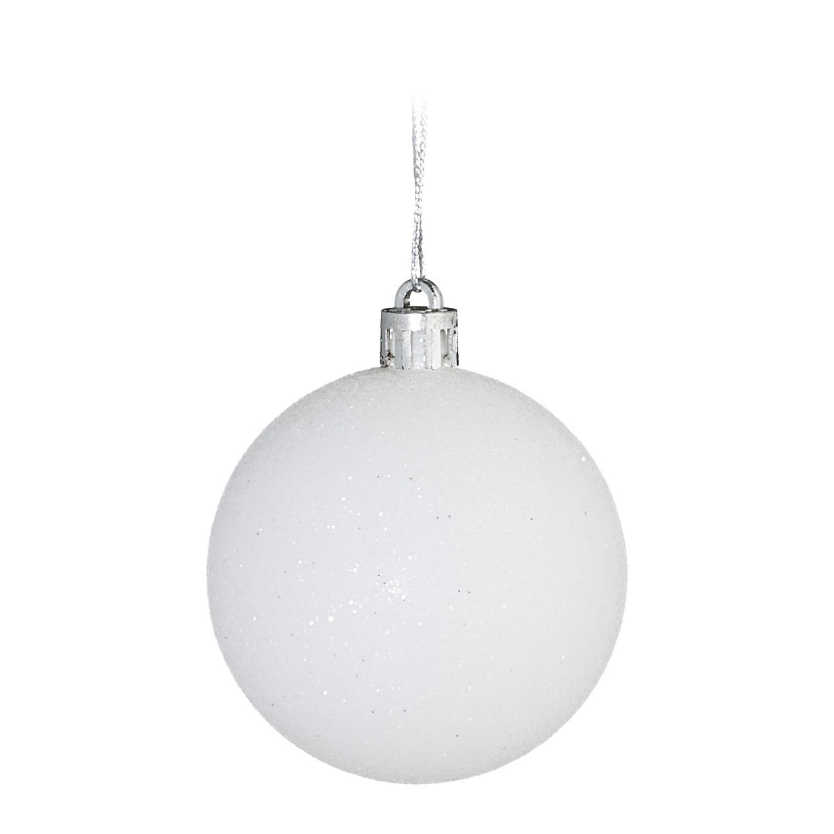 30XWEIHNACHTSKUGELN - Weiß, Kunststoff (6/7/6cm) - Relaxdays