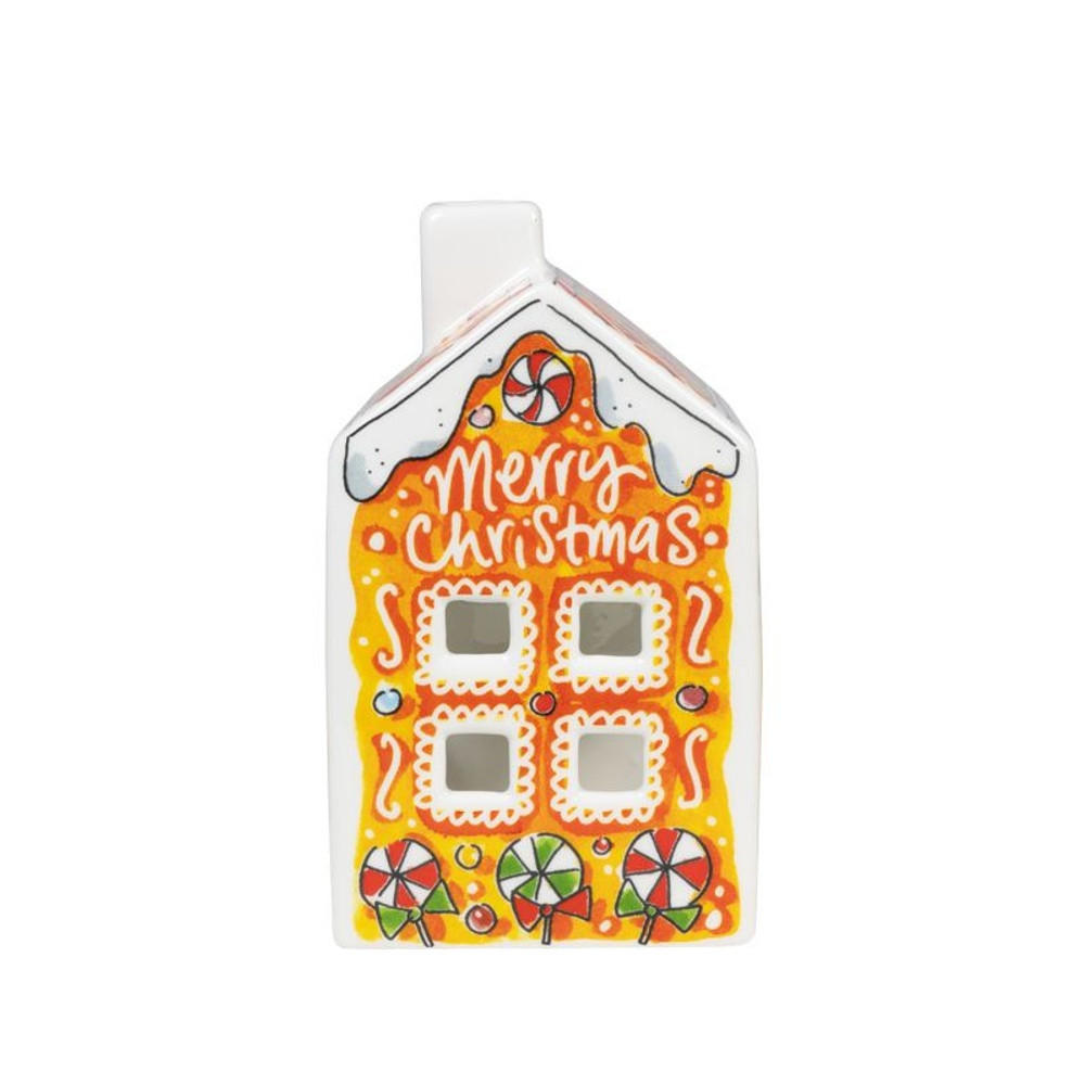 TEELICHTHALTER Lebkuchen in Bunt - 14,50cm - Multicolor, Keramik (8.5/14.5/8.3cm) - Blond Amsterdam