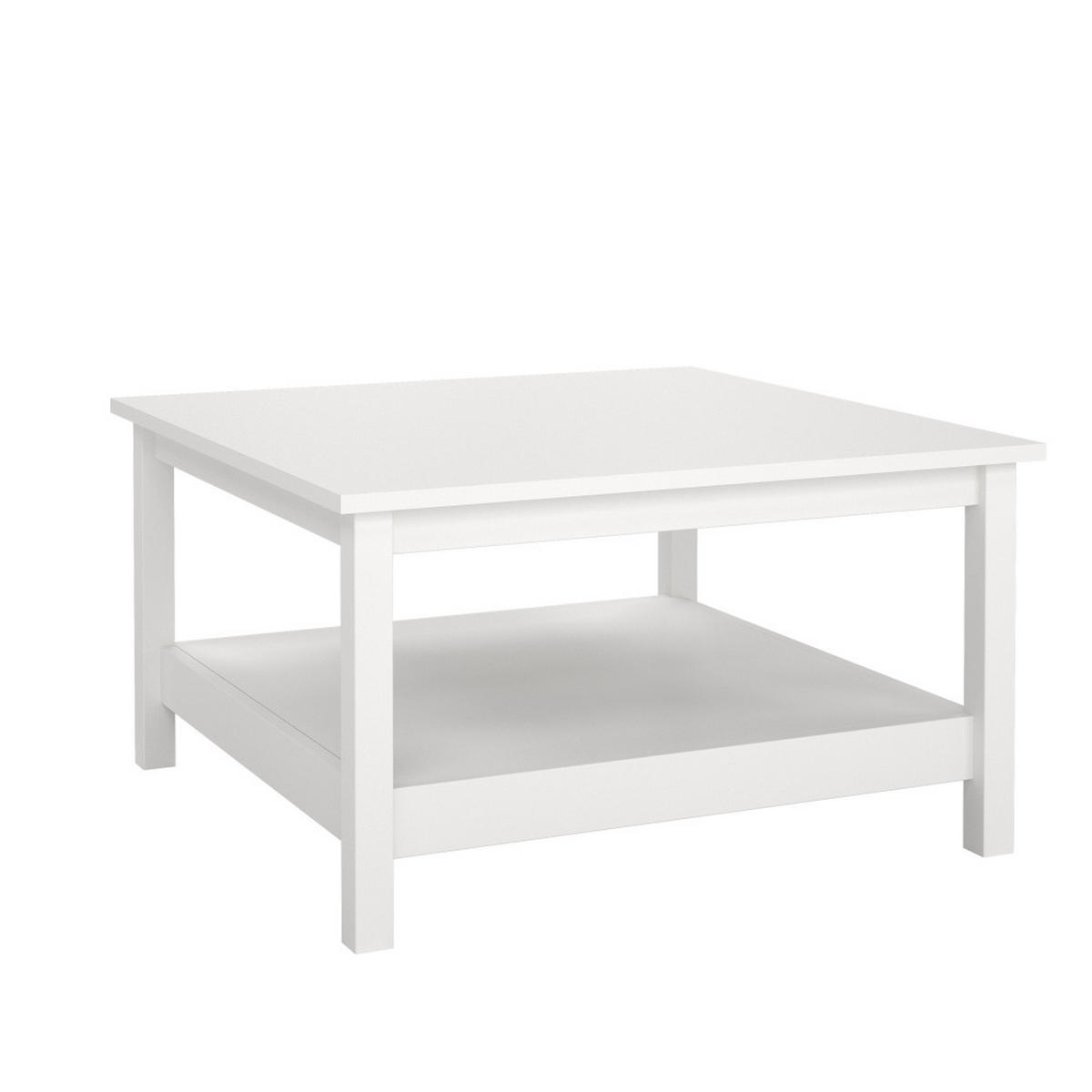 COUCHTISCH, Madrid, Weiß, Spanplatte foliert, 81 x 81 x 45 cm - Weiß, Holzwerkstoff (81/81/45cm) - ebuy24