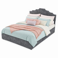 POLSTERBETT 140/200 mit Gasdruckfeder, gepolstertem Kopfteil und Ziernieten in Grau - Grau, Holzwerkstoff/Textil (140/200cm) - EVRYAE