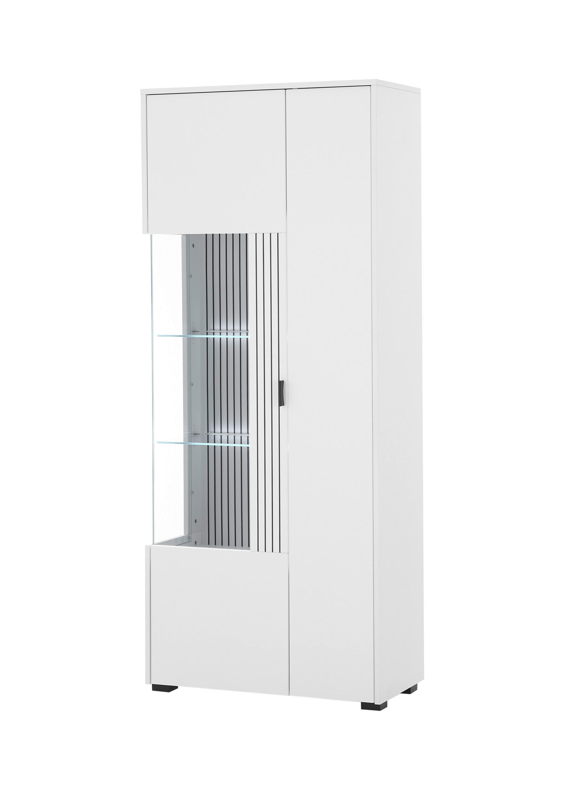 Livojo Vitrine Weiß 75x180x38 cm