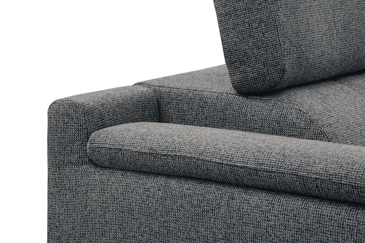 ECKSOFA FIERO 5-Sitzer, dunkelgrau - Dunkelgrau/Schwarz, Holzwerkstoff/Textil (290/228cm) - Courtois Laville