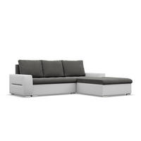 ECKSOFA MIT SCHLAFFUNKTION AURORA RECHTS, Dunkelgrau + Grau - Dunkelgrau/Hellgrau, Textil (243/200cm)