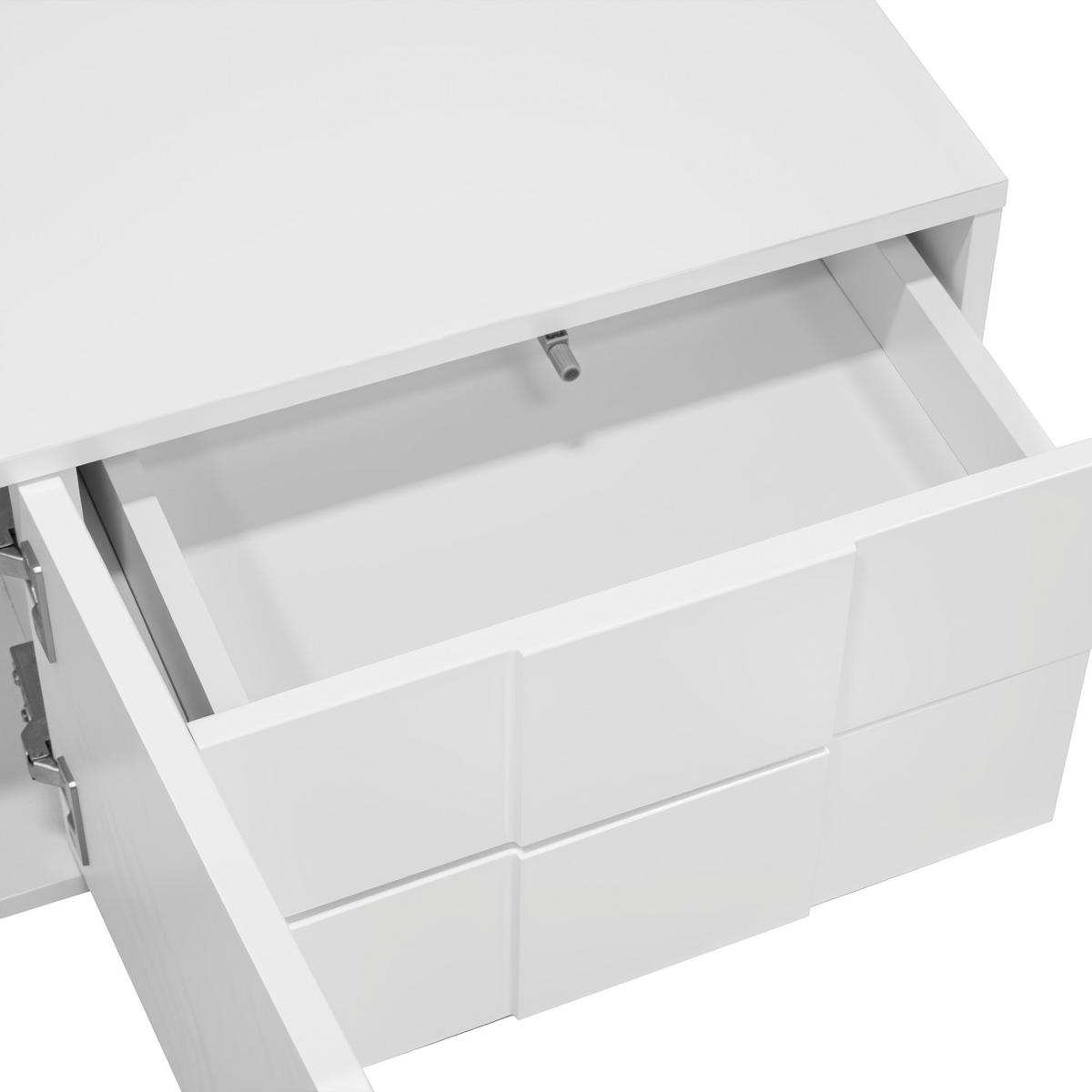 TV-SCHRANK 170cm Weiß Hochglanz grifflos Stauraum modern - Weiß, Holzwerkstoff (30/30.5/170cm) - FLIEKS