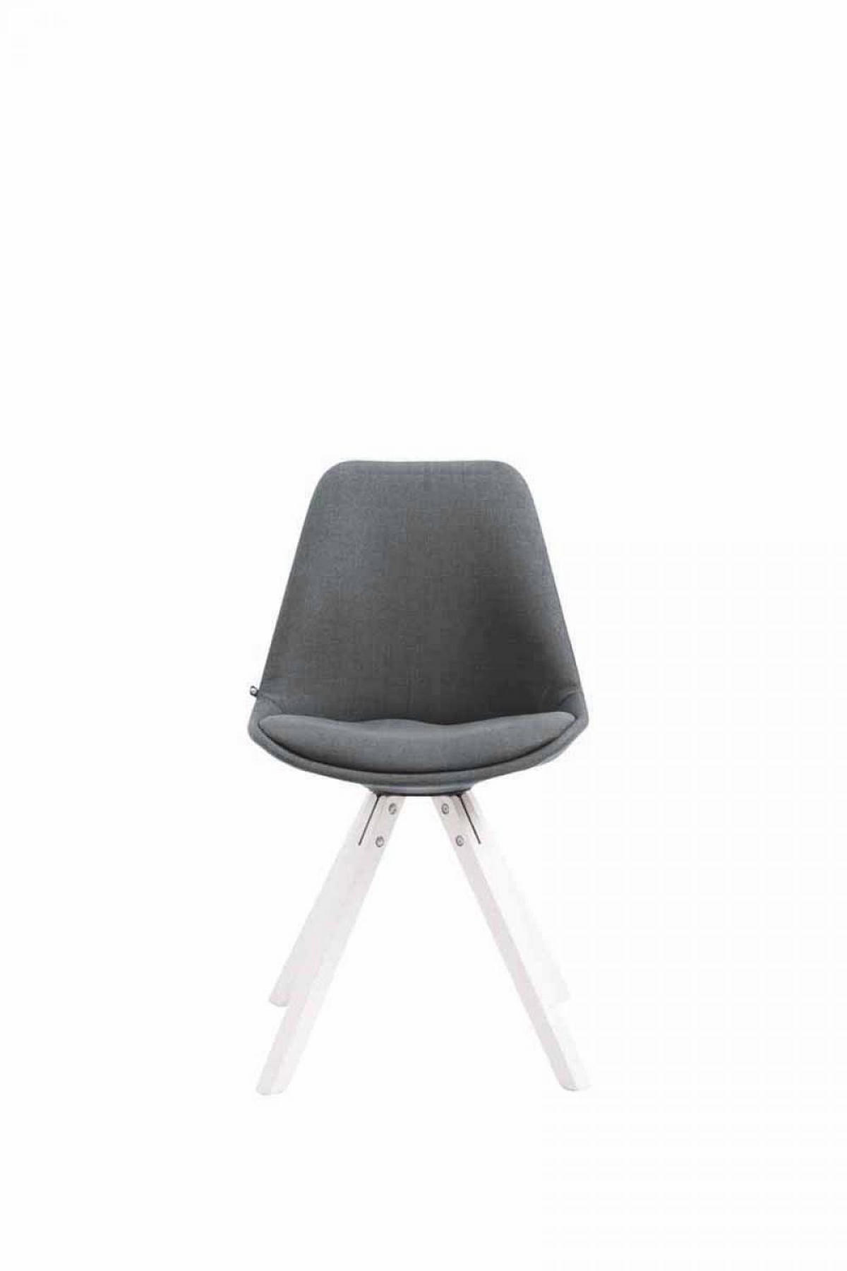 STUHL Stoff dunkelgrau - Dunkelgrau/Weiß, Holz/Textil (48/84/56cm) - CLP