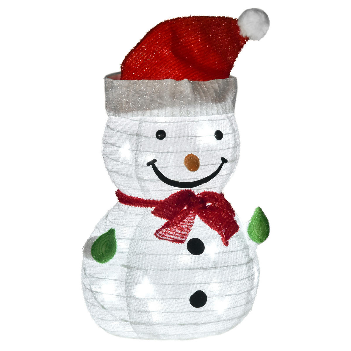 WEIHNACHTS-SCHNEEMANN Grün 30.0/30.0/51.0cm - Grün, Textil (30/51/30cm)