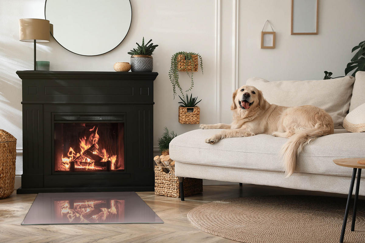 GLASPLATTE für Kamin 80x60 cm - Pink, Glas (80/60/0.4cm) - TULUP