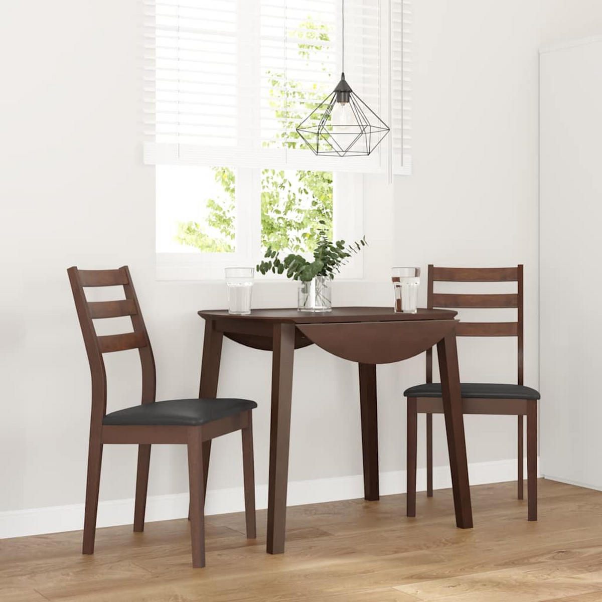 ESSZIMMERSTÜHLE mit Kissen 2 Stk. Braun Massivholz Gummibaum 48.5*49*90cm - Dunkelbraun/Schwarz, Holz (48.5/90/49cm) - ZMH