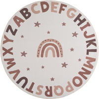 SPIELTEPPICH Waschbar TINO in Creme, mit Alphabet-Motiv, Ø 120 cm - Beige, Textil (120/120cm) - KADIMA DESIGN