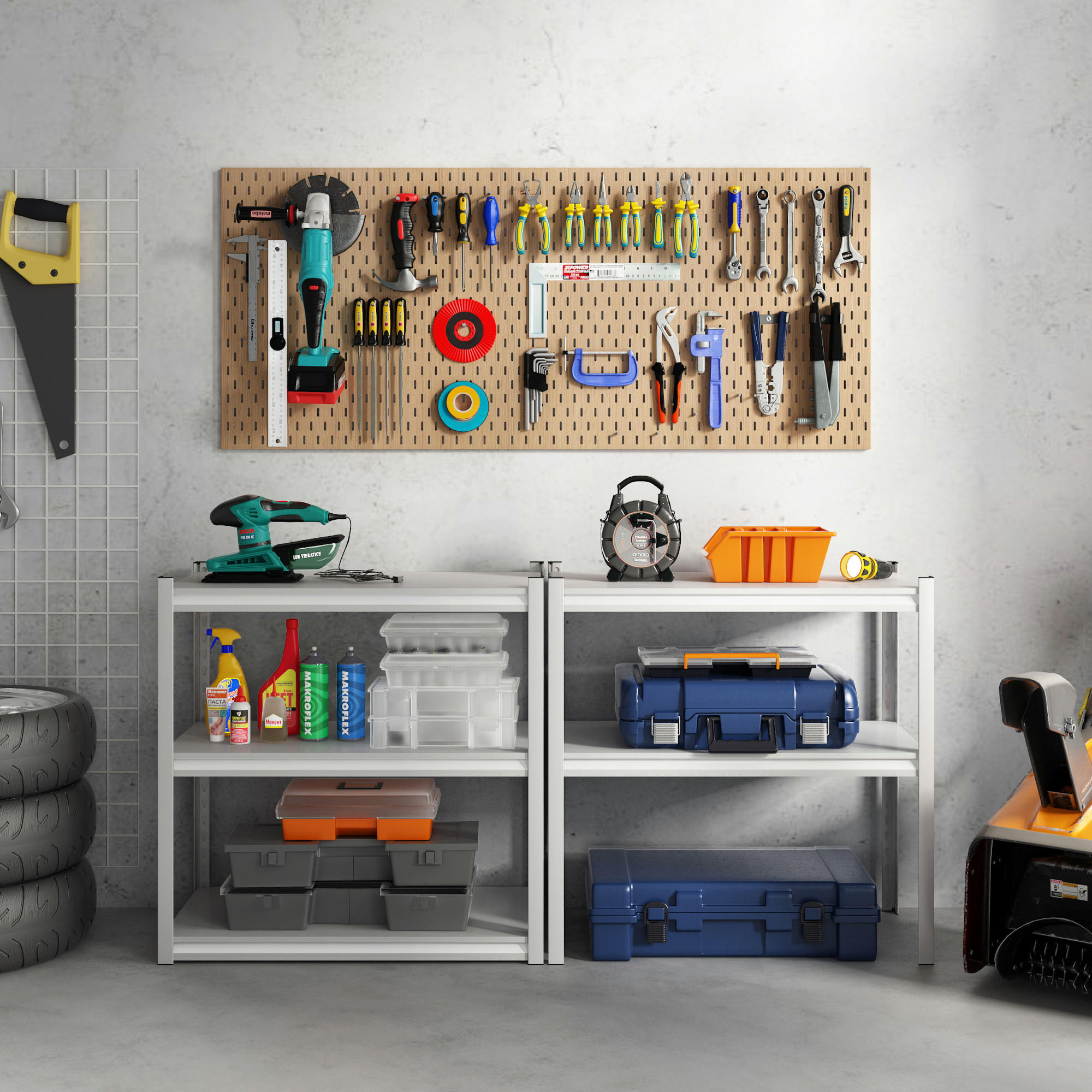 Thumbnail - [en.casa] Schwerlastregal, Weiß, Metall, 90x183x40 cm, Freizeit, Heimwerken, Werkstatt, Schwerlastregale