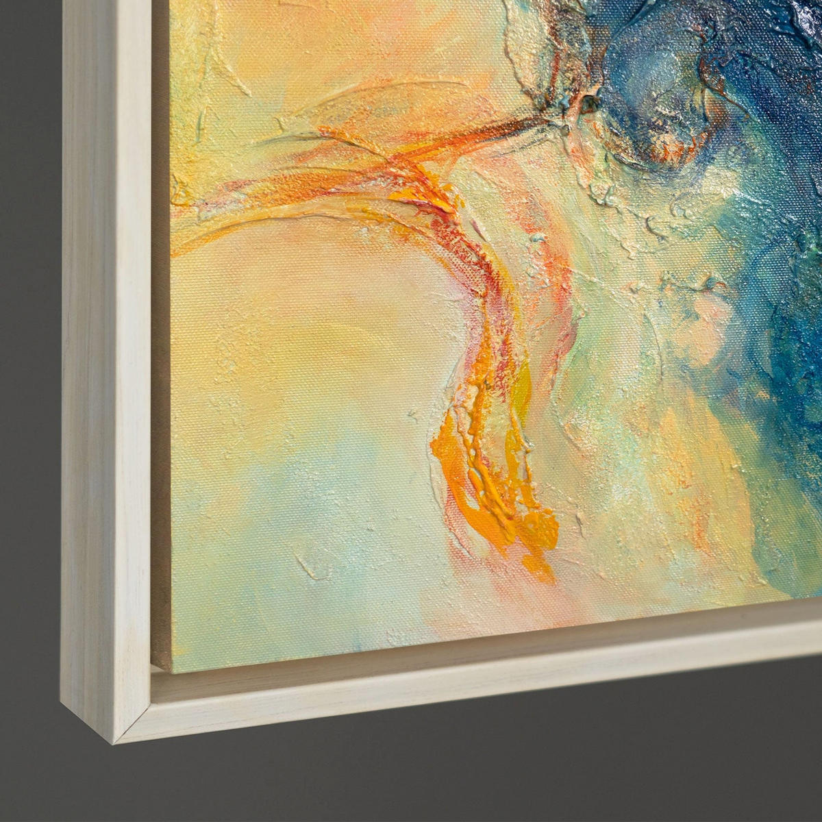 GEMÄLDE Verschmelzung der Energien Schattenfugenrahmen Beige 120x80 cm - Beige, Holz (120/80cm) - YS-art gallery