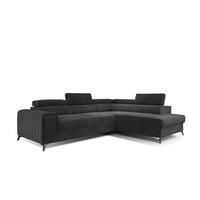 ECKSOFA - OLIVIER (Rechts, Grau) - Dunkelgrau, Textil (275/205cm) - Möblo