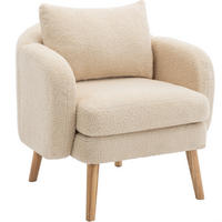 SESSEL Teddy-Samt mit Rückenkissen, extra dickem Sitzkissen 71/72/71 cm Beige - Beige, Textil (72/71/71cm) - Redom