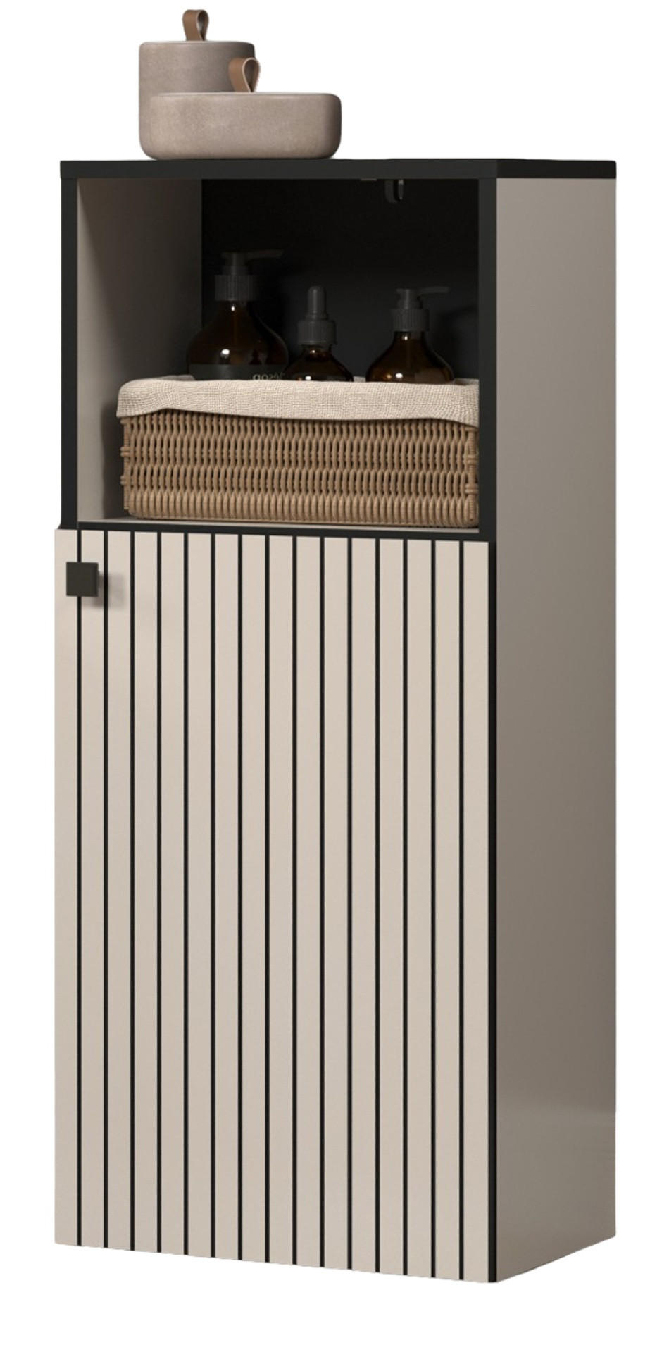Top.Furn Badkommode Grau, Schwarz 31x95x40 cm