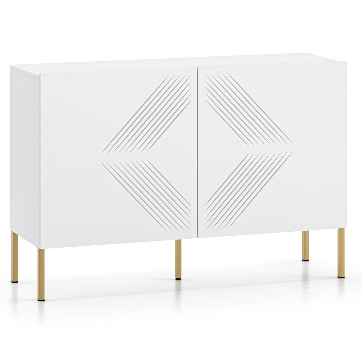 KOMMODE NEBRO,Weiß - Weiß, Holzwerkstoff (114/77/37cm) - KONSIMO®