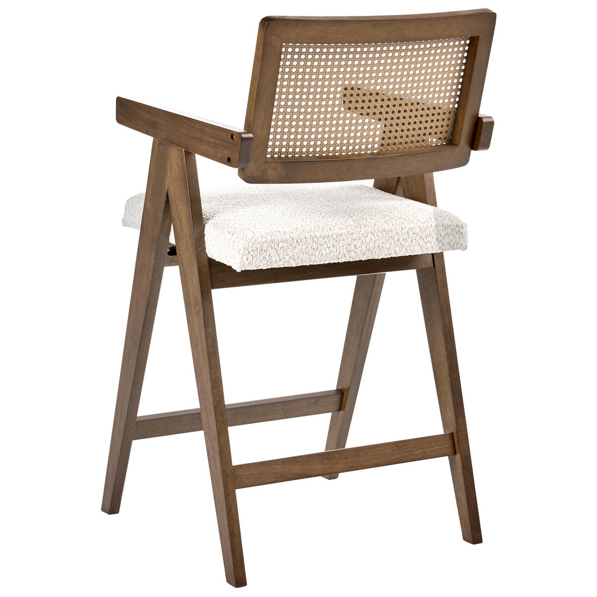 BARSTUHL 2er-Set Holz Braun/HellbeigeAva - Beige, Holz (55/102/65cm) - Beliani