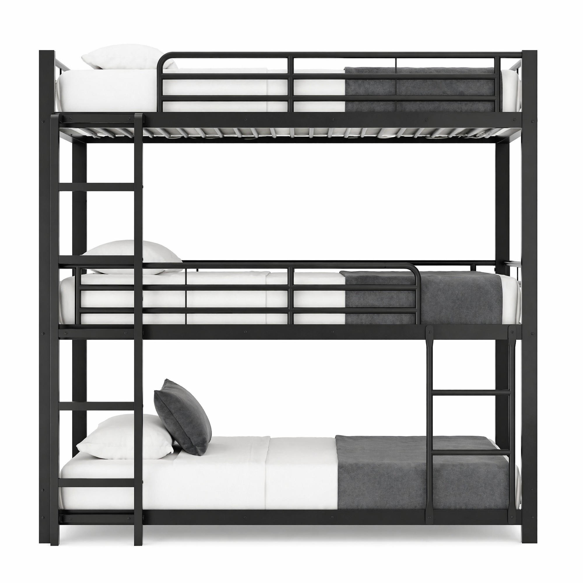 ETAGENBETT dreifach 90 x 200 cm Metall Schwarz - Schwarz, Metall (90/200cm) - Beauniv