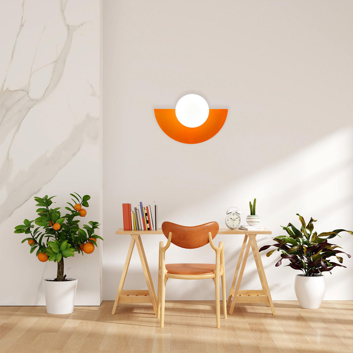 WANDLEUCHTE Innen Vintage 20/13 cm - Orange, Glas/Metall (20/13cm) - Bamyum