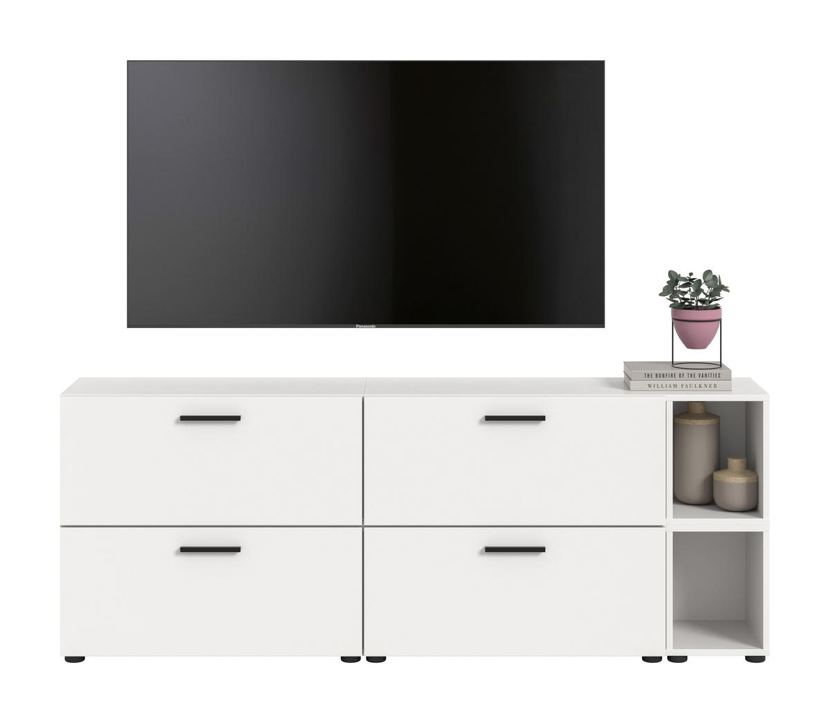 WOHNWAND The One weiß 176/34/67 cm - Weiß, Holzwerkstoff (176/67/34cm) - Xonox