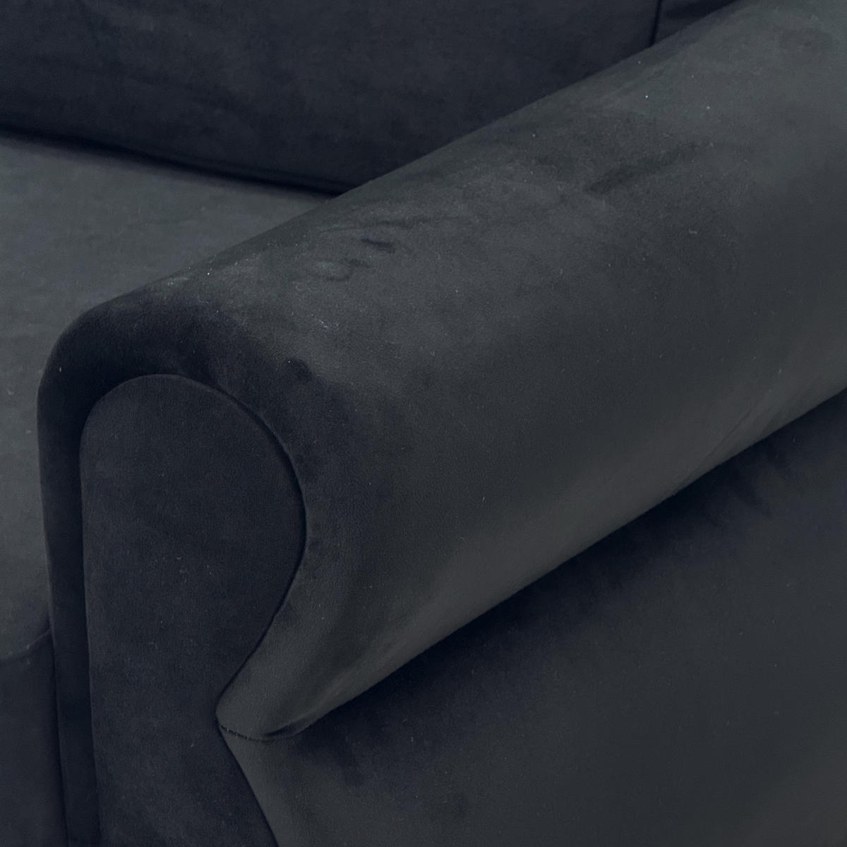 2-SITZER SOFA Polyester Schwarz mit abnehmbaren Bezügen - Schwarz, Holzwerkstoff/Textil (173.5/92/81cm) - WISHDOR