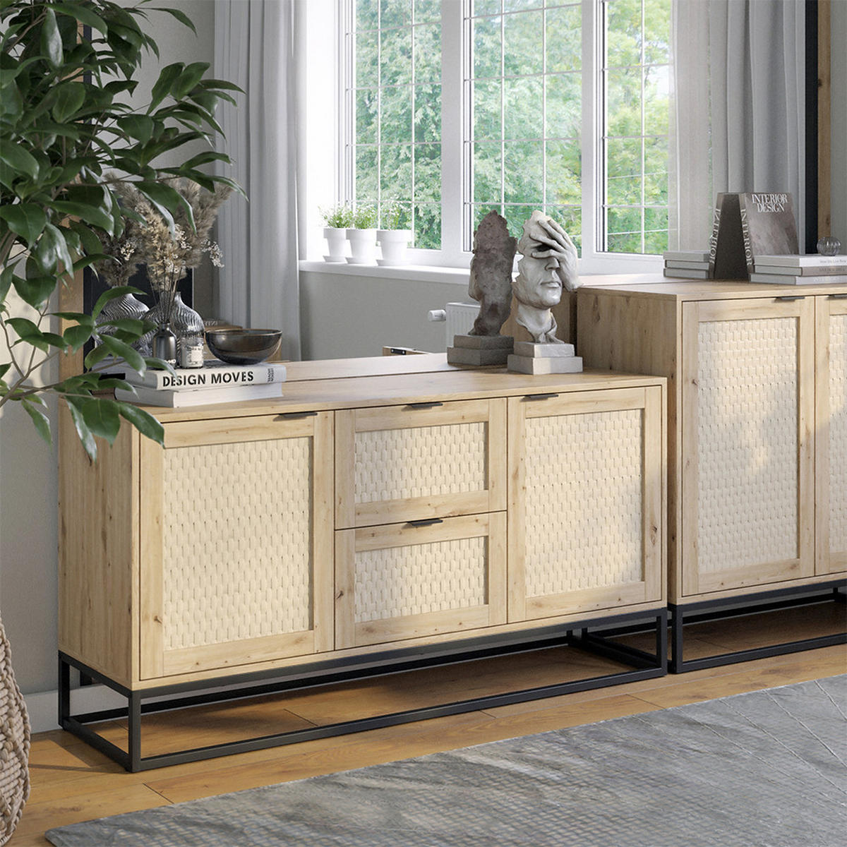 KOMMODE Natal Braun 140 x 72.5 cm mit 2 Türen und 2 Schubladen - Braun, Holzwerkstoff (40/72.5/140cm) - Vicco