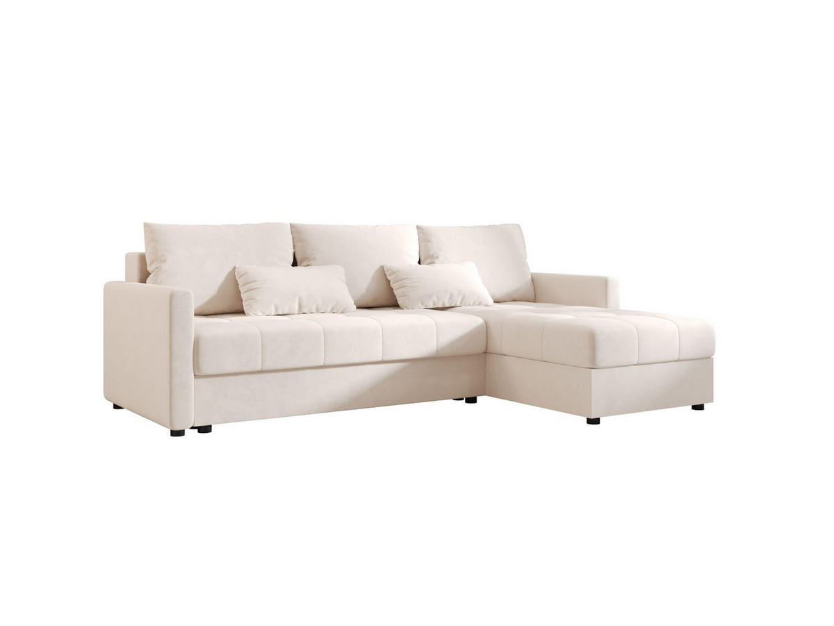 ECKSOFA MOS L BIS Itaka 16 Rechts mit Schlaffunktion - Beige, Textil (220/143cm) - Bedante