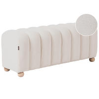 POLSTERBANK Bouclé Cremeweiß Idyllwild - Creme, Textil (111/45/39cm) - Beliani